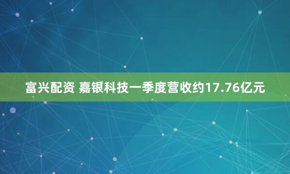 富兴配资 嘉银科技一季度营收约17.76亿元