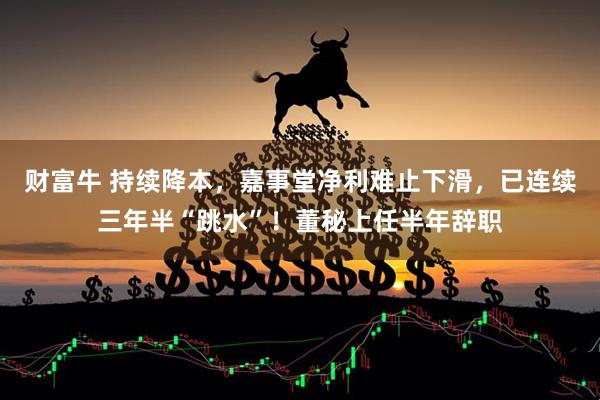 财富牛 持续降本，嘉事堂净利难止下滑，已连续三年半“跳水”！董秘上任半年辞职